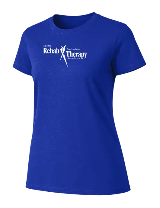Womens Ring Spun Royal 4.5 oz T-Shirt w/Sports Rehab Logo