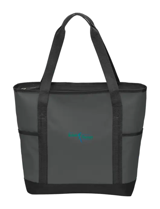 On the Go Charcoal/Black Tote  w/Sports Rehab Logo
