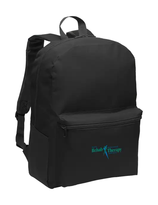 Casual Black Lightweight Laptop Backpack w/Sports Rehab Logo