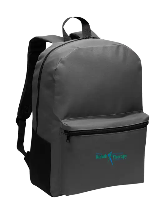 Casual Dark Charcoal Lightweight Laptop Backpack w/Sports Rehab Logo