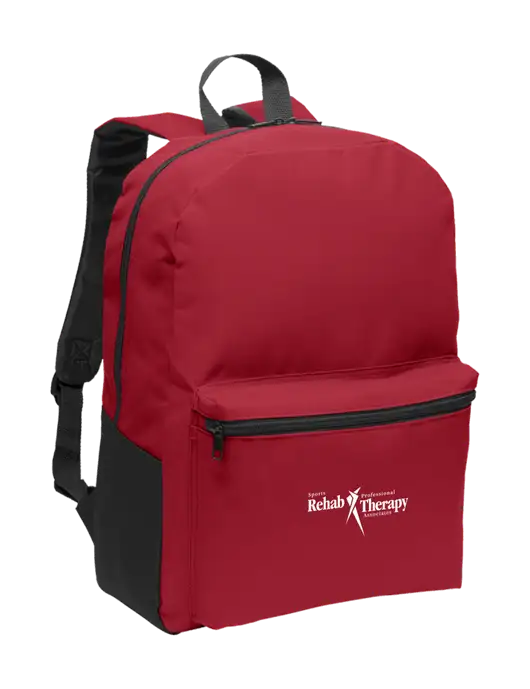 Casual Red Lightweight Laptop Backpack w/Sports Rehab Logo