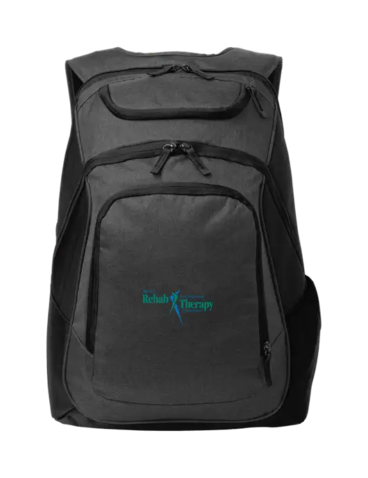 Executive Graphite Heather/Black Laptop Backpack w/Sports Rehab Logo