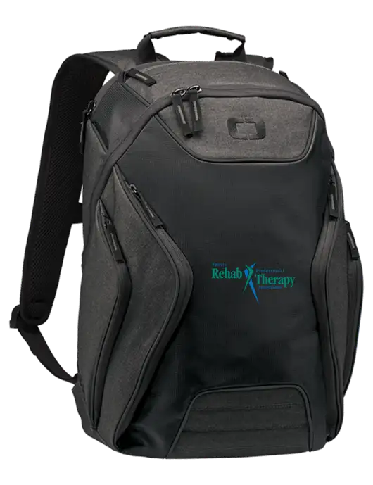 OGIO Black/Heather Grey Hatch Laptop Backpack
 w/Sports Rehab Logo