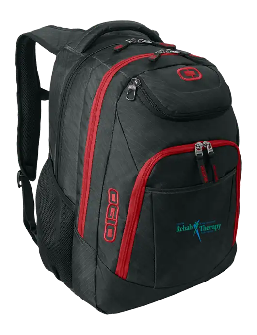 OGIO Dark Grey/Red Excelsior Laptop Backpack w/Sports Rehab Logo