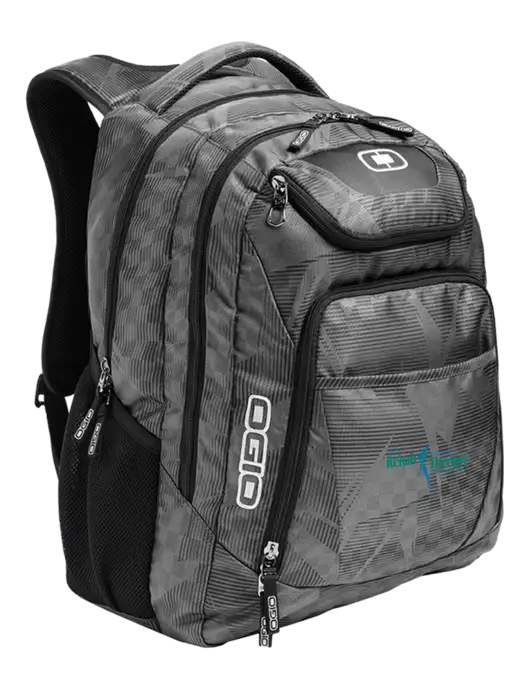 OGIO Race Day Silver Excelsior Laptop Backpack w/Sports Rehab Logo
