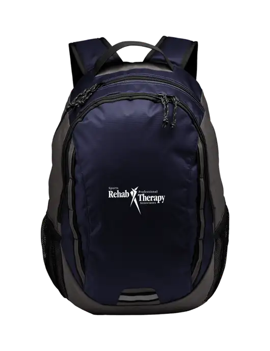 Ridge Deep Navy/Dark Charcoal Laptop Backpack w/Sports Rehab Logo