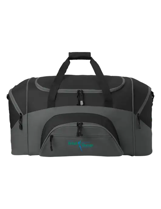 Standard Colorblock Black/Dark Grey Sport Duffel w/Sports Rehab Logo