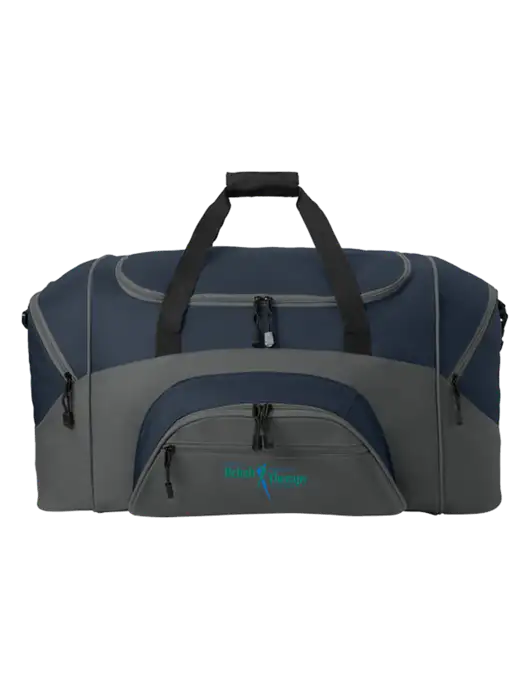 Standard Colorblock Navy/Dark Grey Sport Duffel w/Sports Rehab Logo
