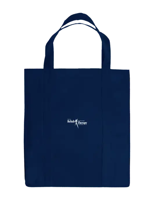 Eco Reusable Jumbo Navy Blue Shopping Bag w/Sports Rehab Logo