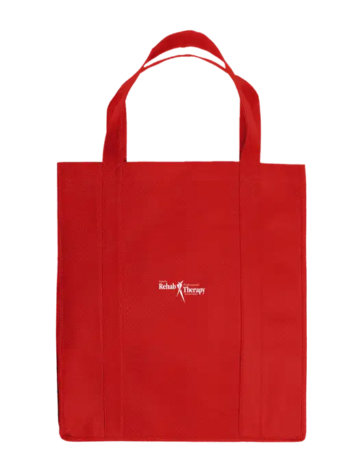 Eco Reusable Jumbo Red Shopping Bag w/Sports Rehab Logo