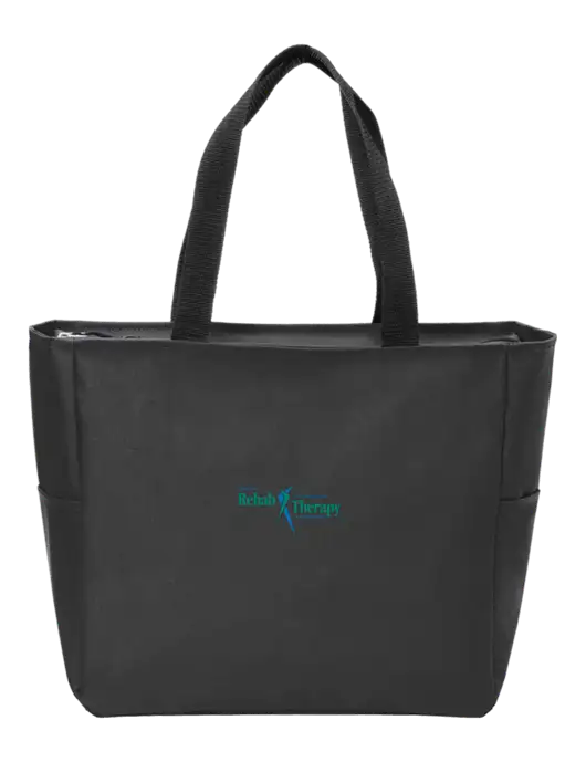 Everyday Black Zip Tote  w/Sports Rehab Logo
