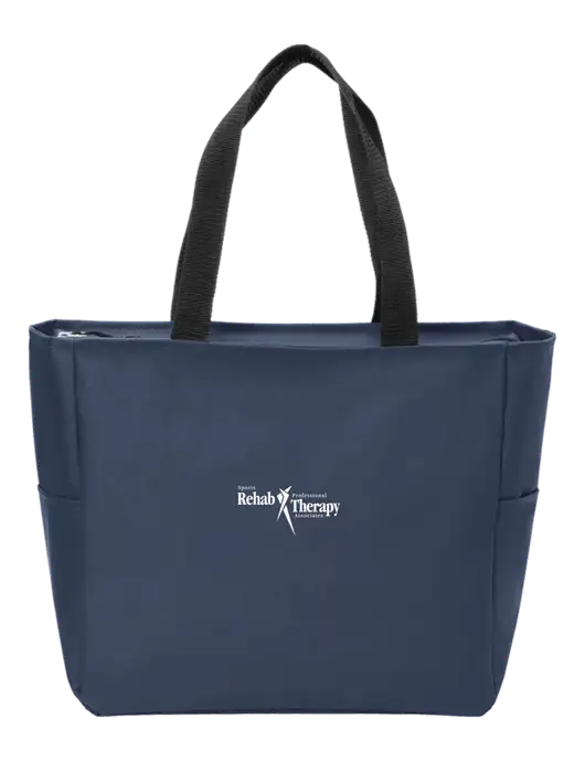 Everyday Navy Zip Tote  w/Sports Rehab Logo