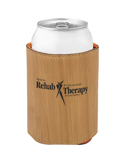 Bamboo Leatherette Beverage Holder w/Sports Rehab Logo