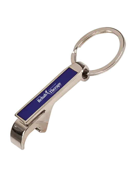 Blue Bottle Opener Keychain w/Sports Rehab Logo