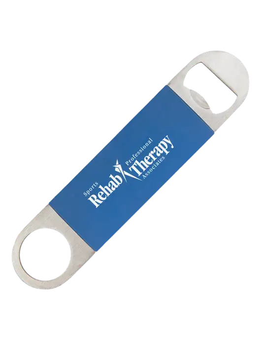 Royal Bottle Opener with Silicone Grip w/Sports Rehab Logo
