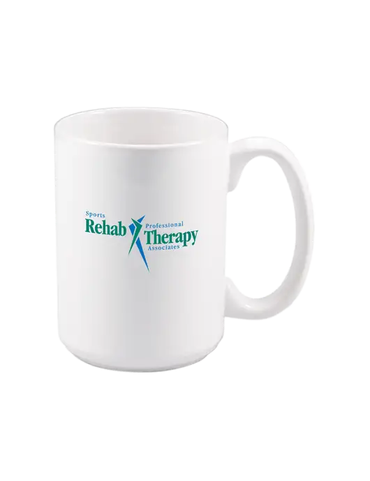 15 oz White Ceramic Mug w/Sports Rehab Logo