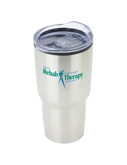 Odyssey Silver 30 oz Travel Tumbler w/Sports Rehab Logo