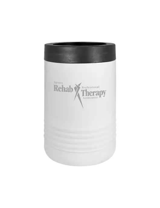 Polar Camel 12 oz Powder Coated White Vacuum Insulated Beverage Holder w/Sports Rehab Logo