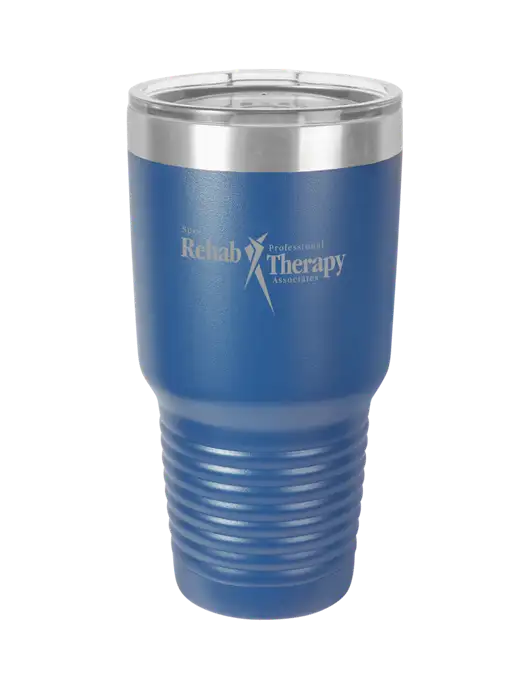 Polar Camel 30 oz Powder Coated Royal Vacuum Insulated Tumbler w/Sports Rehab Logo