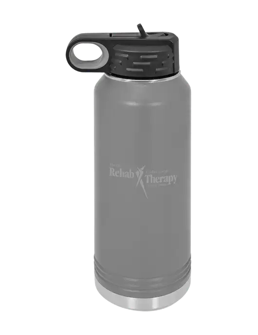 Polar Camel 32 oz Powder Coated Grey Vacuum Insulated Water Bottle w/Sports Rehab Logo