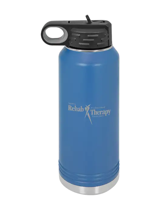 Polar Camel 32 oz Powder Coated Royal Vacuum Insulated Water Bottle w/Sports Rehab Logo
