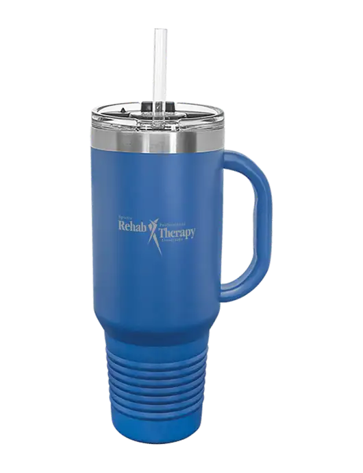 Polar Camel 40 oz. Powder Coated Vacuum Insulated Royal Travel Mug with Straw w/Sports Rehab Logo