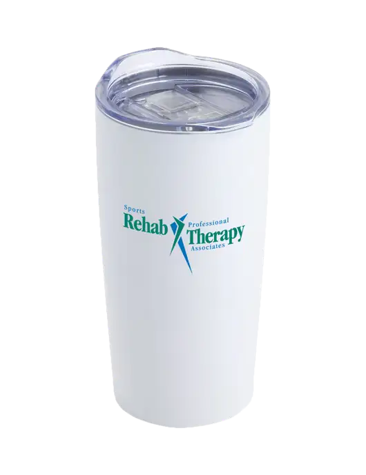 Society White 20 oz Insulated Tumbler w/Sports Rehab Logo