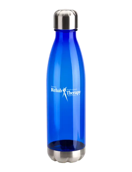 Bayside Tritan Blue 25 oz Bottle with Stainless Base and Cap w/Sports Rehab Logo
