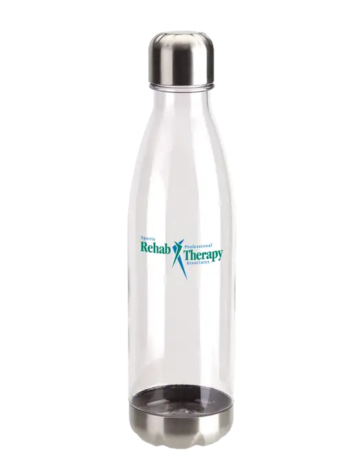 Bayside Tritan Clear 25 oz Bottle with Stainless Base and Cap w/Sports Rehab Logo