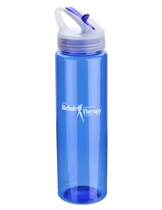 Buddy Blue 32 oz PET Bottle with Flip Lid w/Sports Rehab Logo