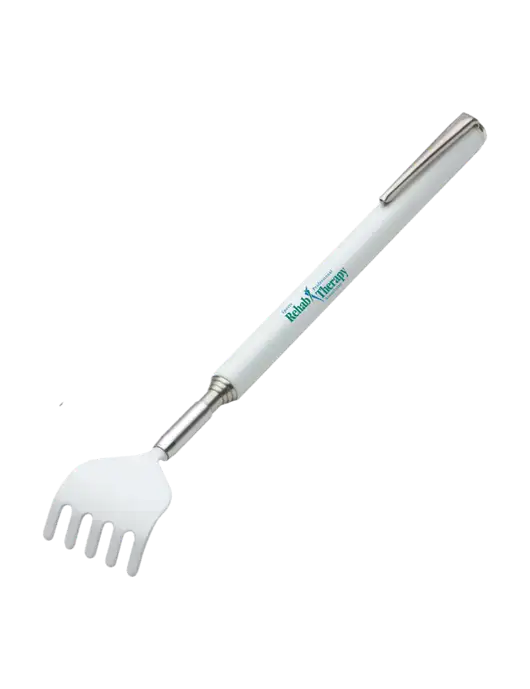 Telescopic White Back Scratcher w/Sports Rehab Logo