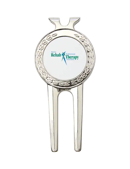 Silver Divot Tool, 1.5 x 3 w/Sports Rehab Logo