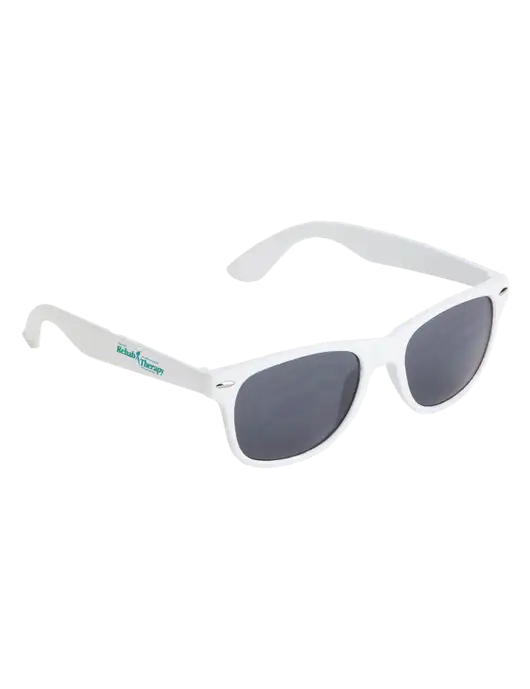 Daytona White Sunglasses w/Sports Rehab Logo