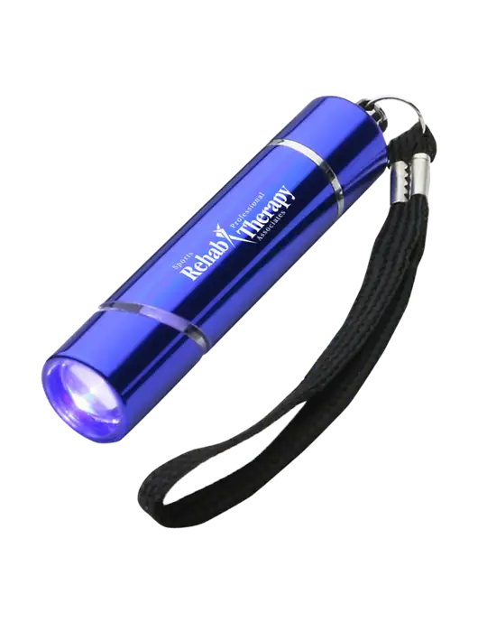 Blue Aluminum Scope LED Flashlight w/Sports Rehab Logo