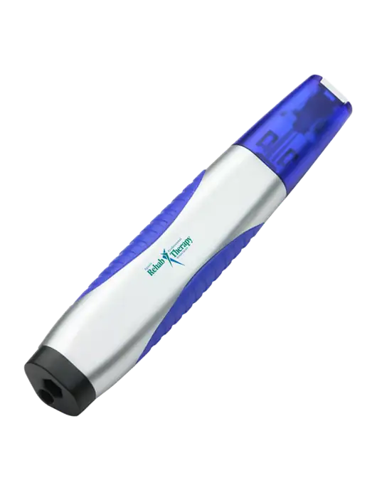 Silver/Blue Level Light Screwdriver Pen w/Sports Rehab Logo