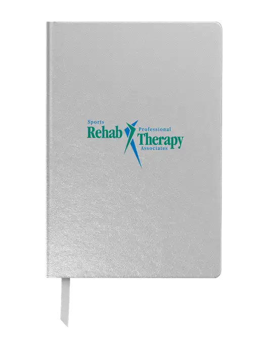 Achieve Silver Hardcover Journal, 5.5 x 8.37 w/Sports Rehab Logo