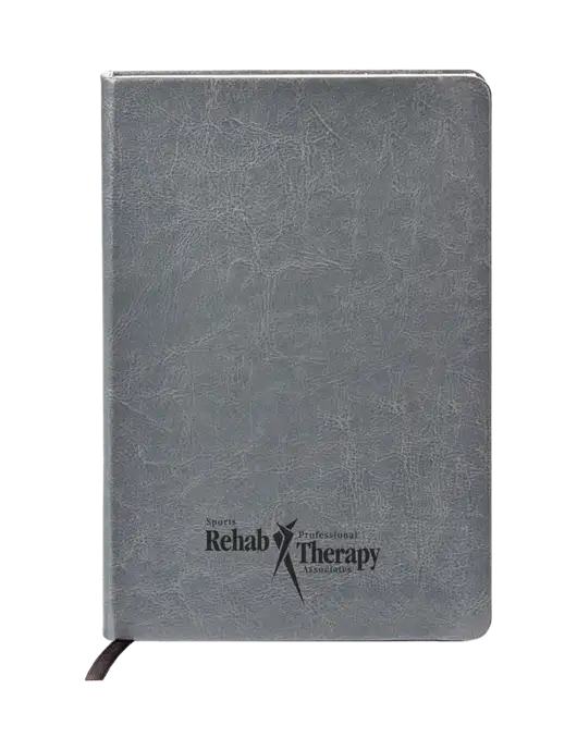 Fabrizio Grey Hard Cover 5.75 x 8.3 Journal w/Sports Rehab Logo