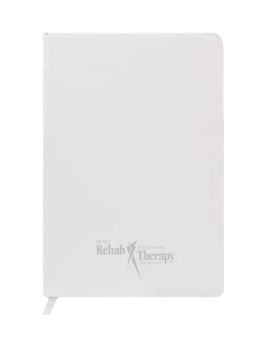 Fabrizio White Hard Cover 5.75 x 8.3  Journal w/Sports Rehab Logo