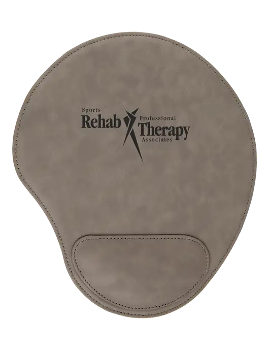 Gray Leatherette Mouse Pad w/Sports Rehab Logo