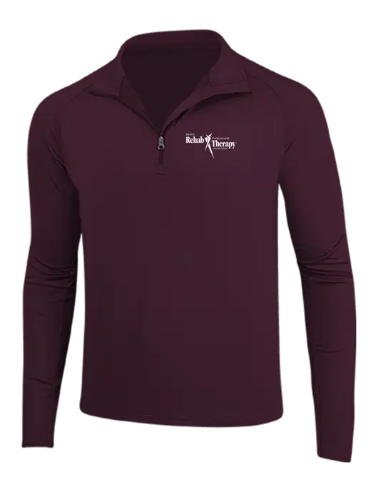 Maroon Sport Wick Stretch 1/4 Zip Pullover w/Sports Rehab Logo