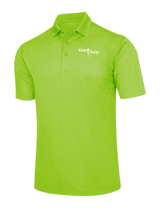 Lime Green Micropique Sport-Wick Polo w/Sports Rehab Logo