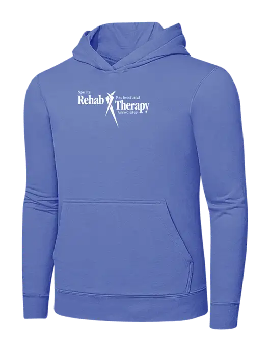 Carolina Blue 7.8 oz Ring Spun Hooded Sweatshirt w/Sports Rehab Logo