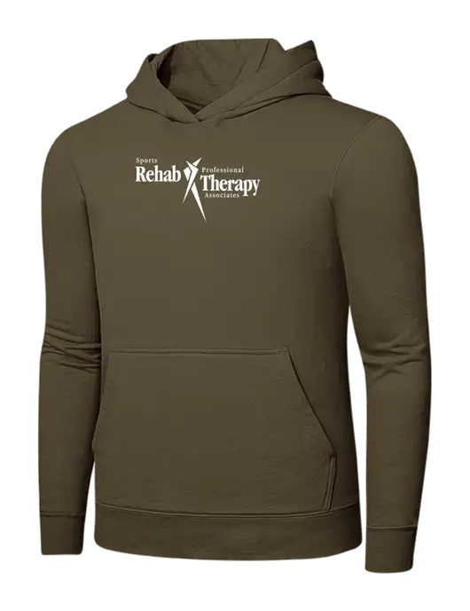 Coyote Brown 7.8 oz Ring Spun Hooded Sweatshirt w/Sports Rehab Logo