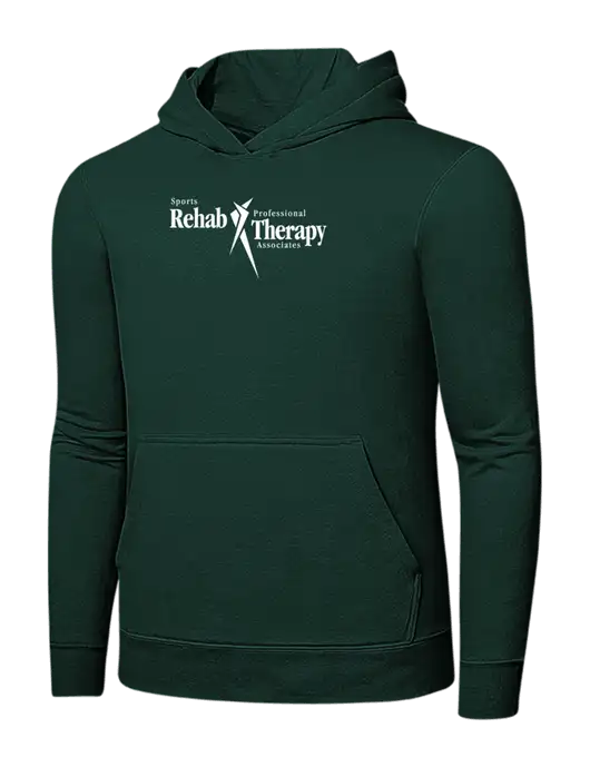 Dark Green 7.8 oz Ring Spun Hooded Sweatshirt w/Sports Rehab Logo