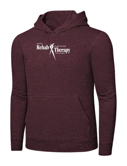 Heather Maroon 7.8 oz Ring Spun Hooded Sweatshirt w/Sports Rehab Logo