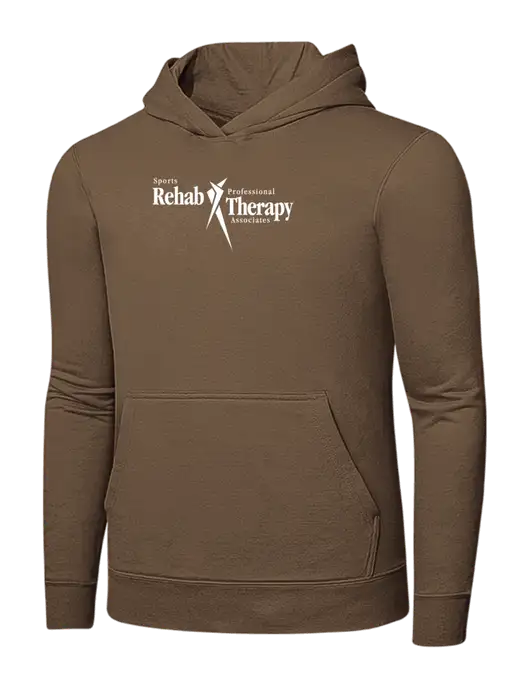 Medium Brown 7.8 oz Ring Spun Hooded Sweatshirt w/Sports Rehab Logo