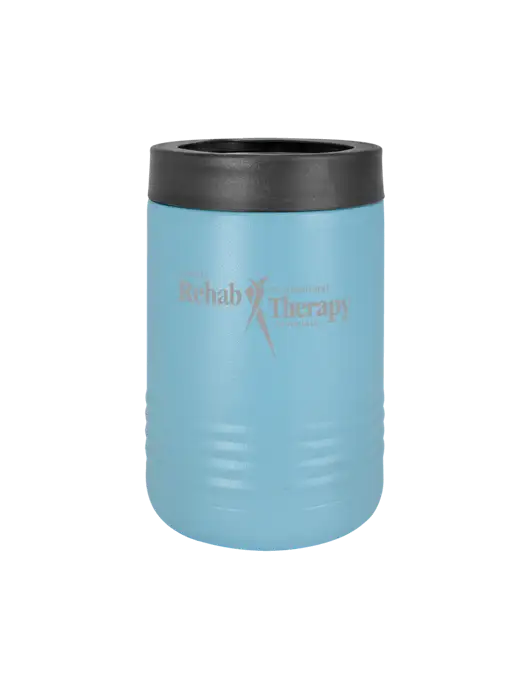 Polar Camel 12 oz Powder Coated Light Blue Vacuum Insulated Beverage Holder w/Sports Rehab Logo