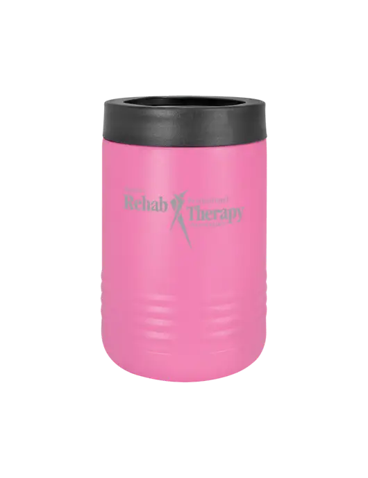 Polar Camel 12 oz Powder Coated Pink Vacuum Insulated Beverage Holder w/Sports Rehab Logo